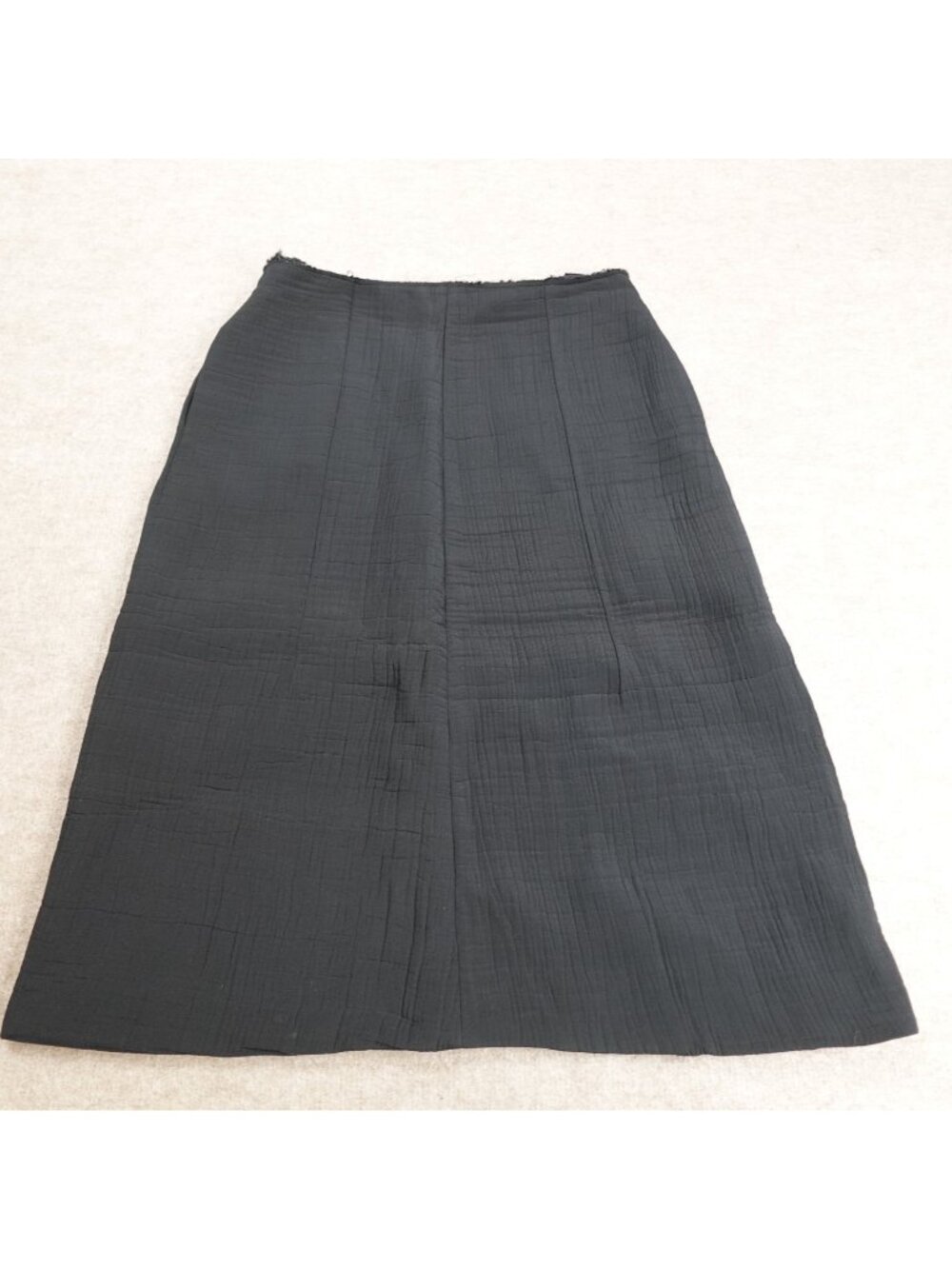 Marni Womens Skirt Medium 40 Solid Black Pockets Crinkle Made in Italy